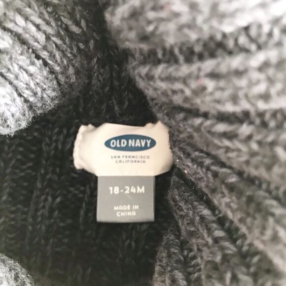 Old Navy gray cable knit cowl neck sweater EUC 18-24 months - Picture 4 of 5